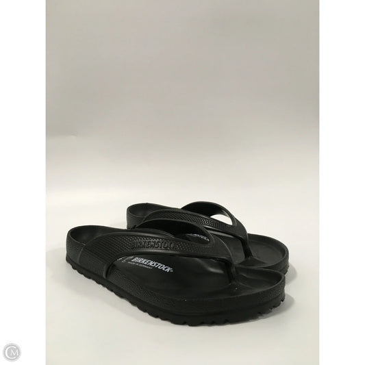 Sandals Flip Flops By Birkenstock In Black, Size: 6.5