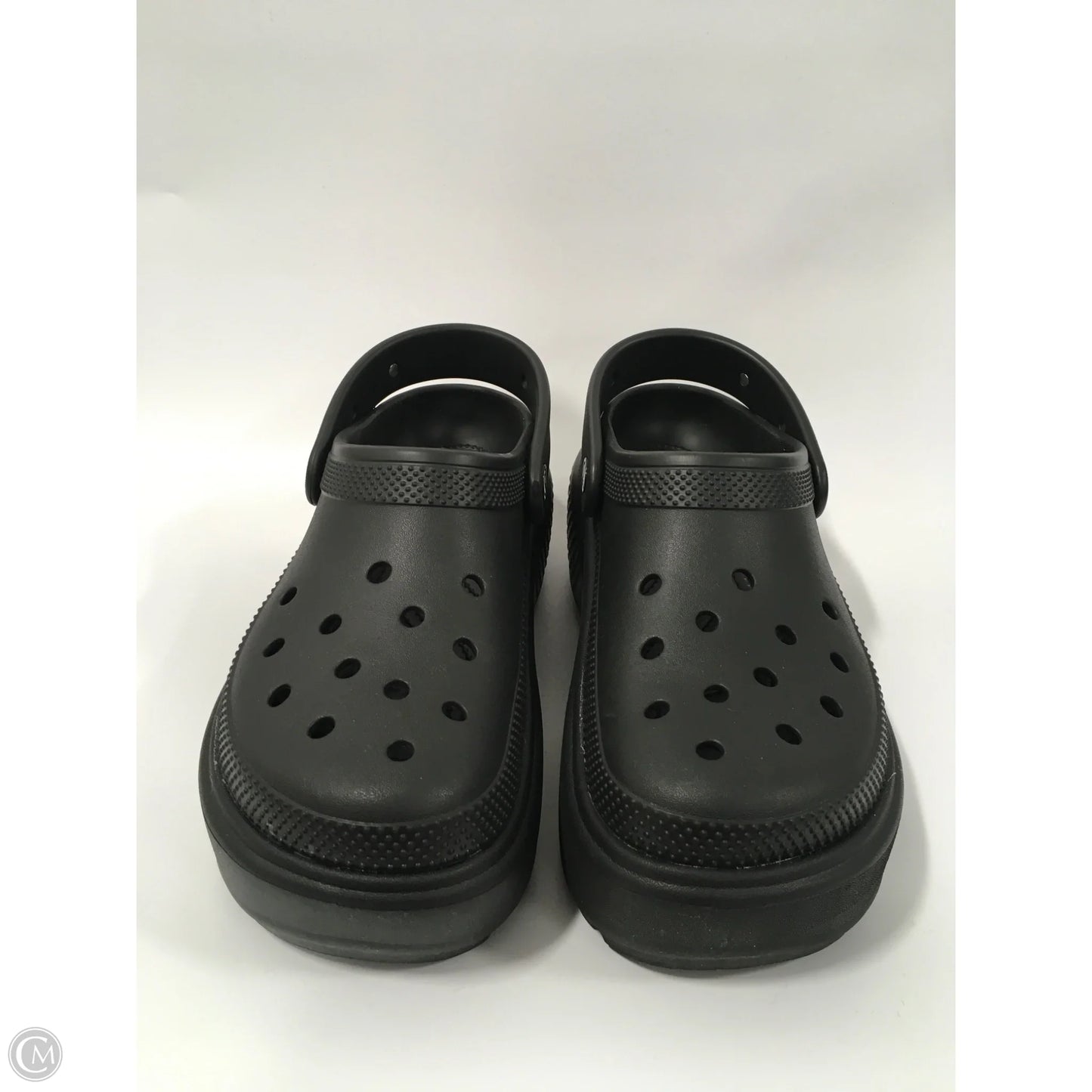Shoes Heels Platform By Crocs In Black, Size: 10