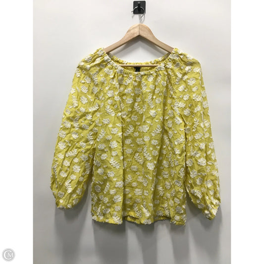 Top Long Sleeve By Ann Taylor In Yellow, Size: M