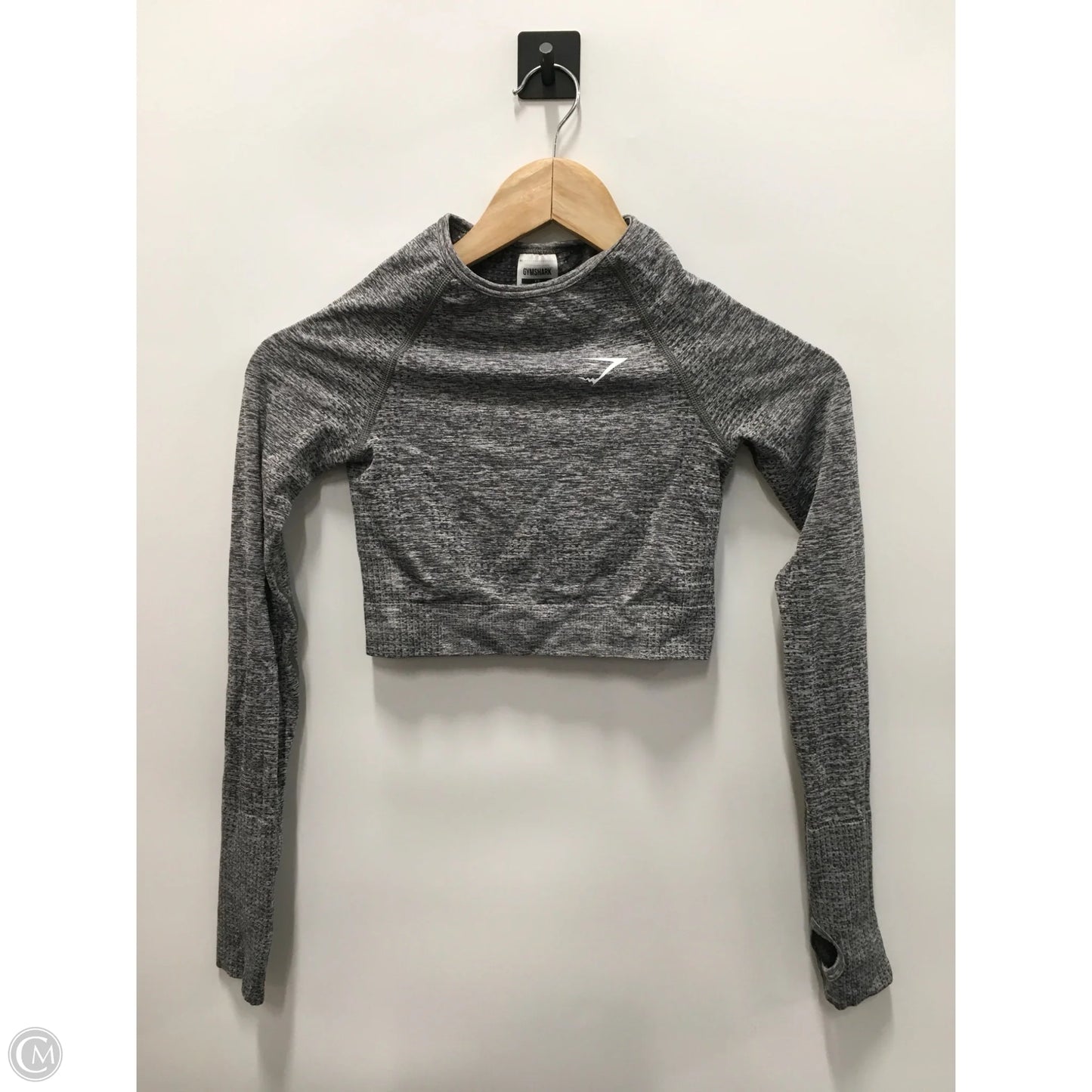 Athletic Top Long Sleeve Crewneck By Gym Shark In Grey, Size: Xs