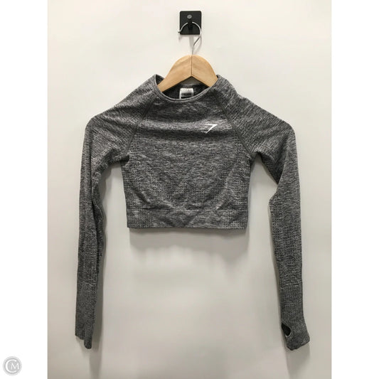 Athletic Top Long Sleeve Crewneck By Gym Shark In Grey, Size: Xs
