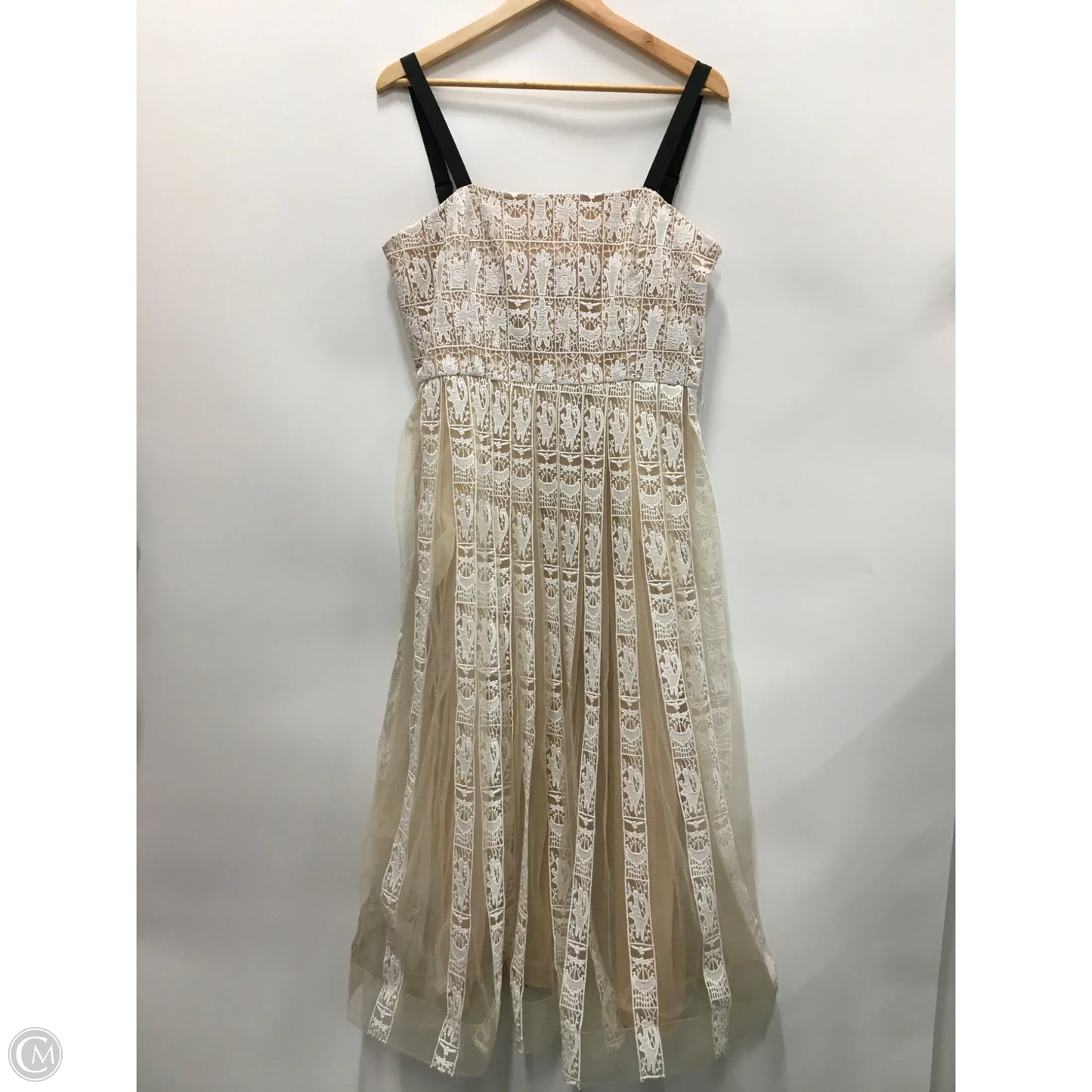 Dress Party Midi By Mare Mare In Tan & White, Size: L