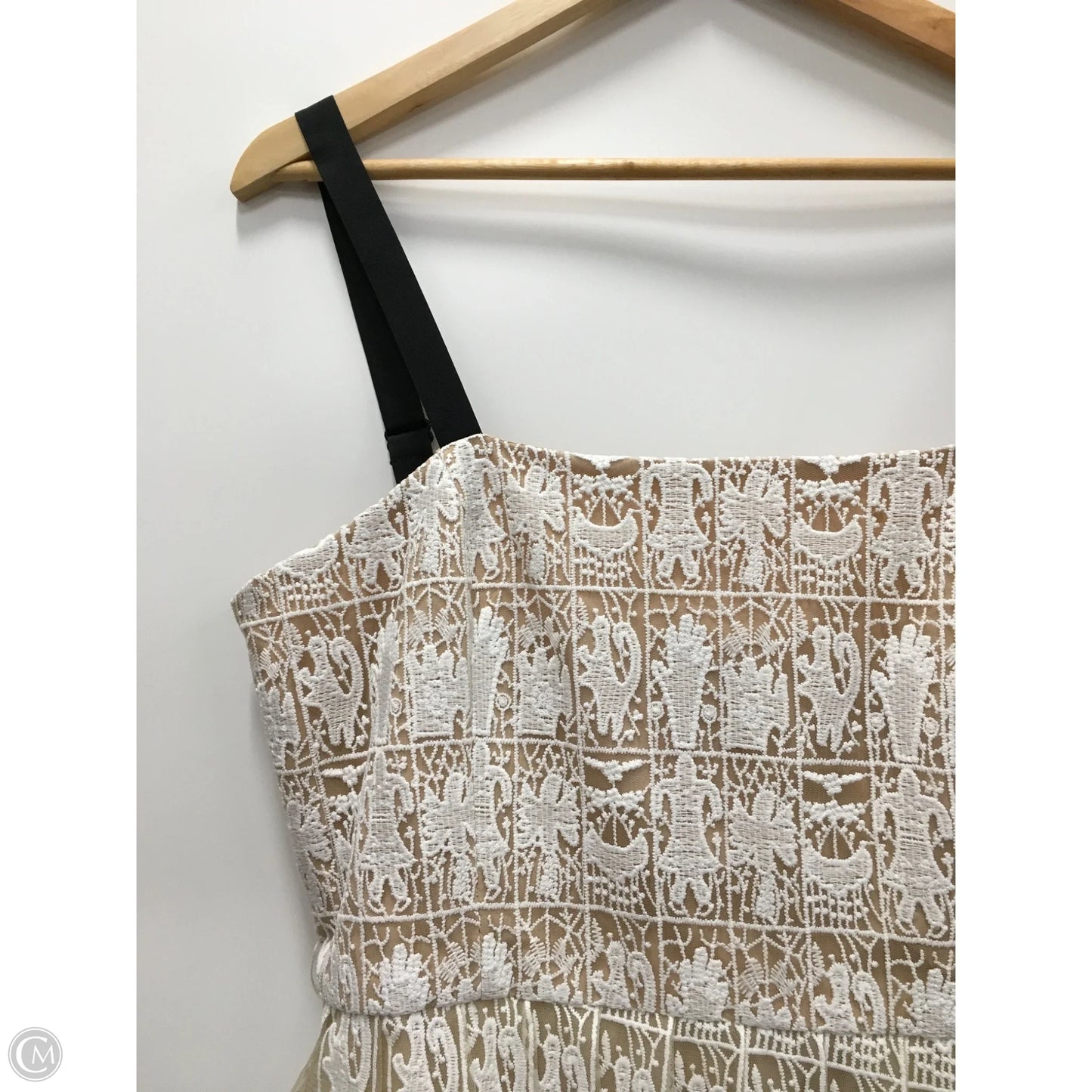 Dress Party Midi By Mare Mare In Tan & White, Size: L