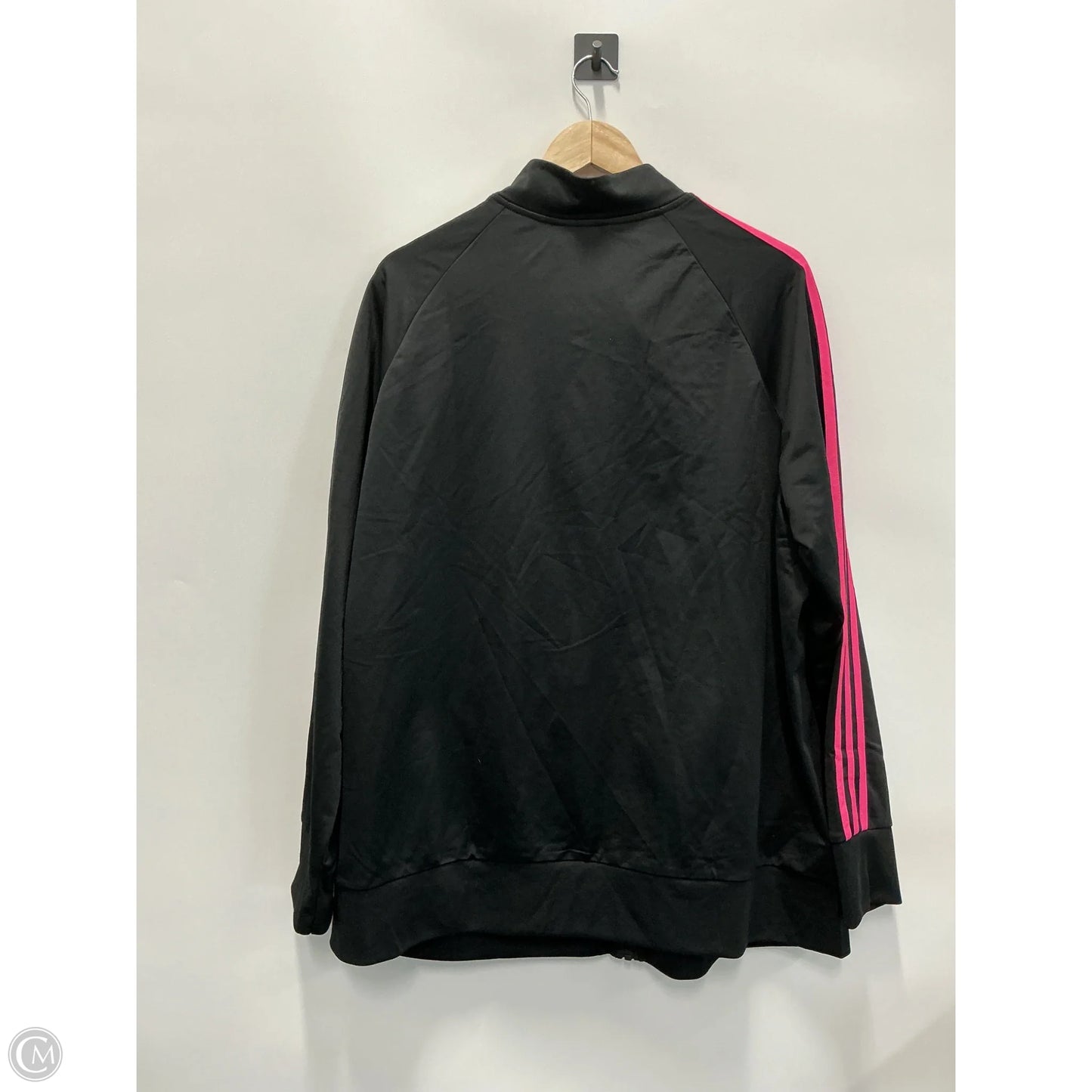 Athletic Jacket By Adidas In Black & Pink, Size: 3x