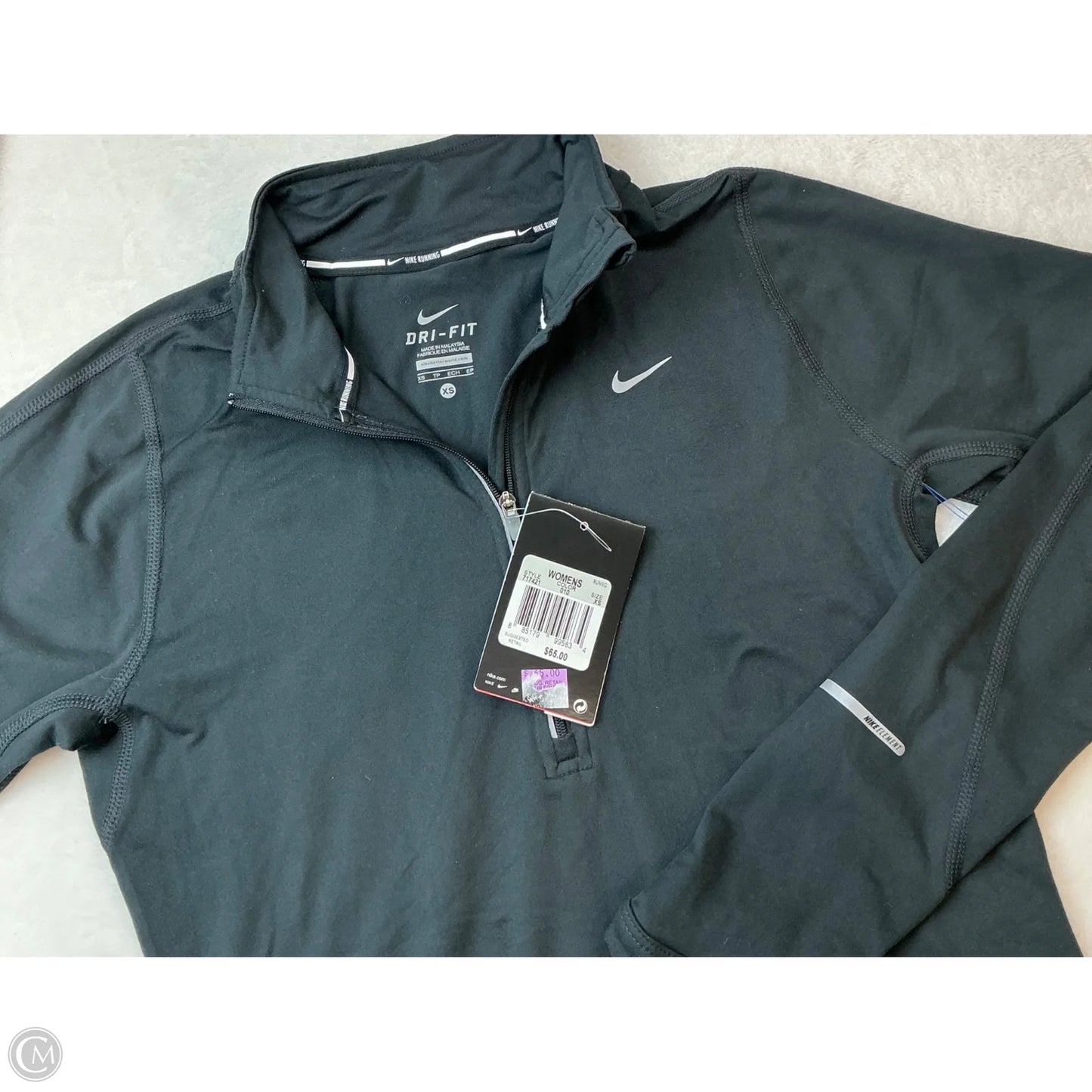 Athletic Jacket By Nike In Black, Size: Xs