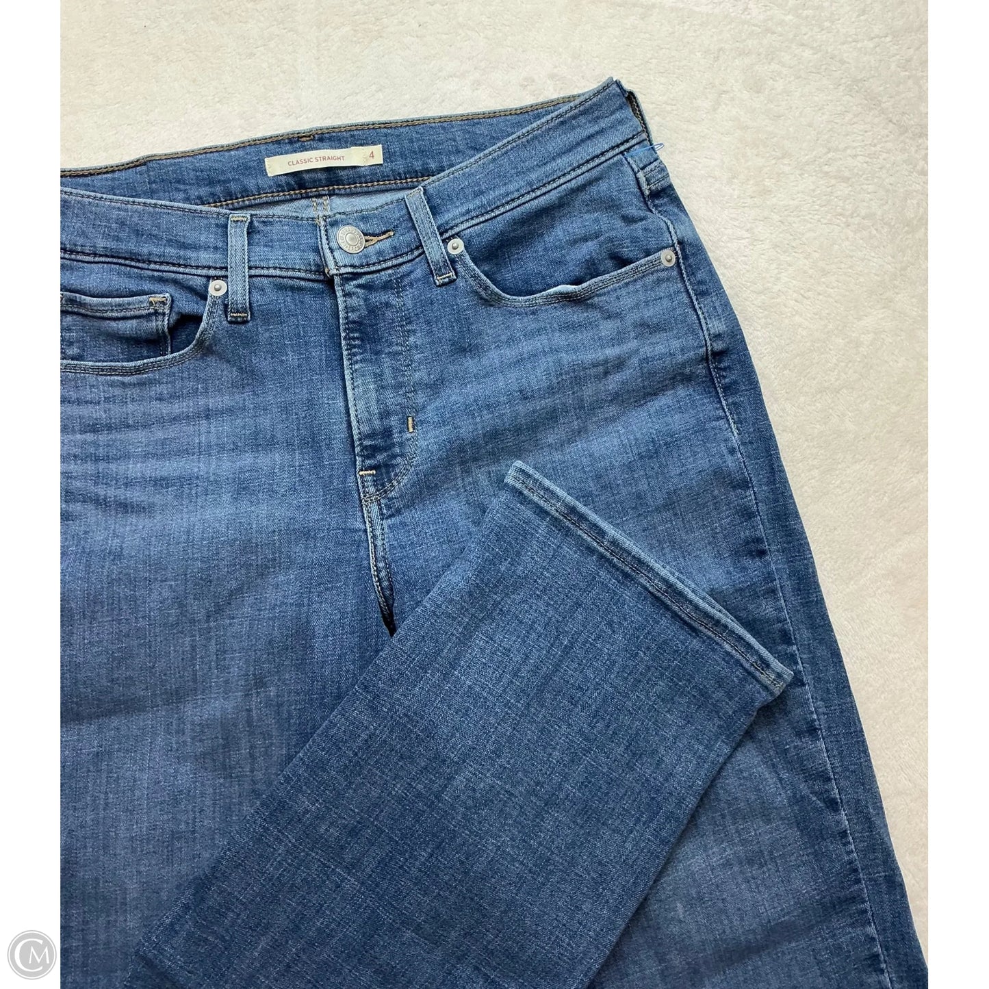 Jeans Straight By Levis In Blue Denim, Size: 4