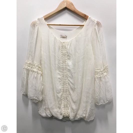 Top 3/4 Sleeve By Clothes Mentor In White, Size: S