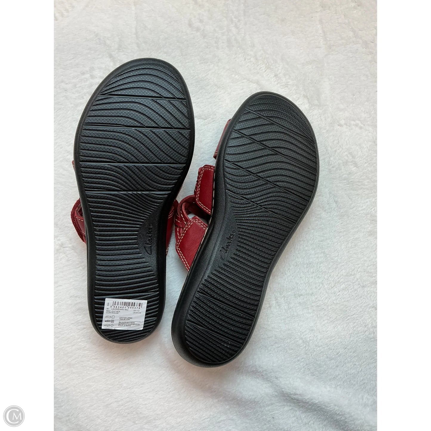 Sandals Flats By Clarks In Red, Size: 6.5