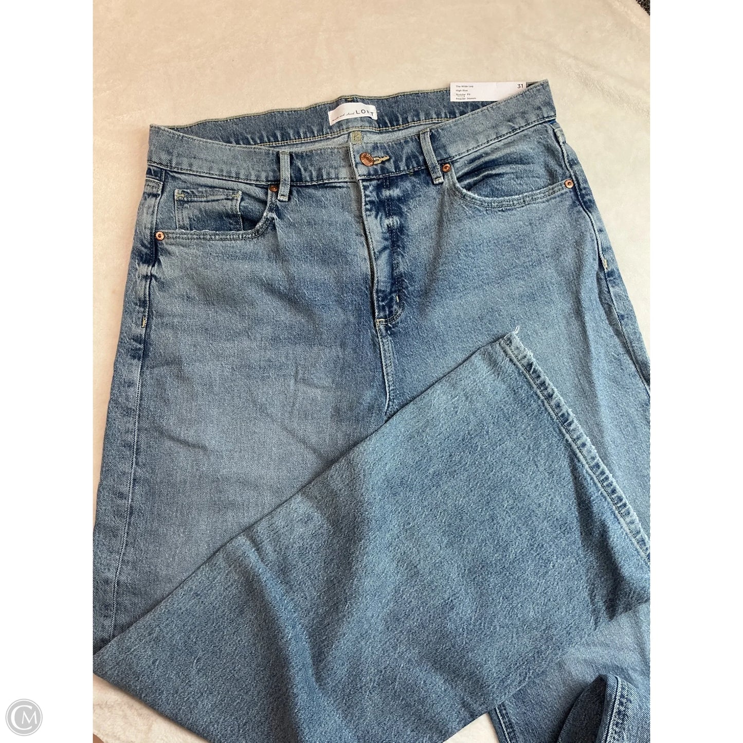 Jeans Wide Leg By Loft In Blue Denim, Size: 8