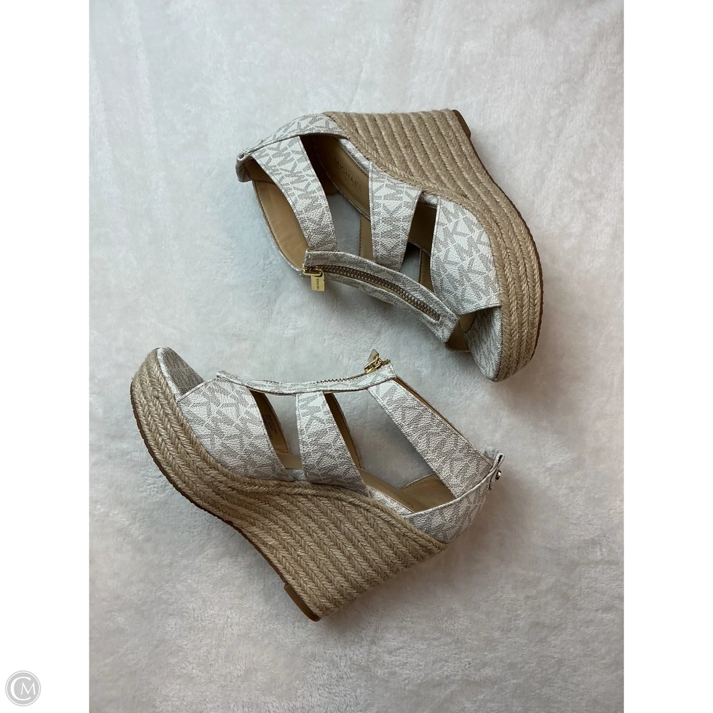 Sandals Heels Wedge By Michael By Michael Kors In Grey, Size: 6