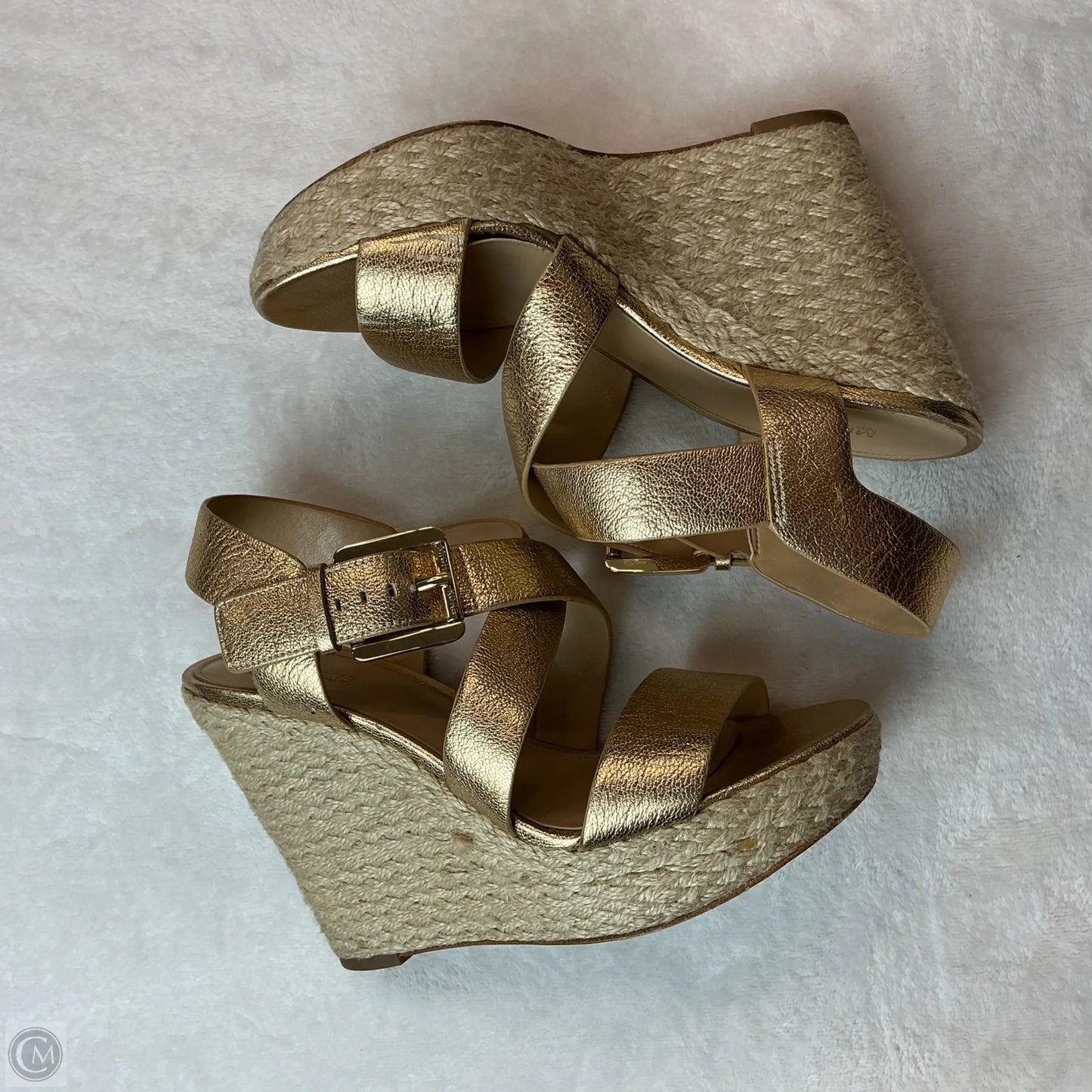 Sandals Heels Wedge By Michael By Michael Kors In Gold, Size: 6.5