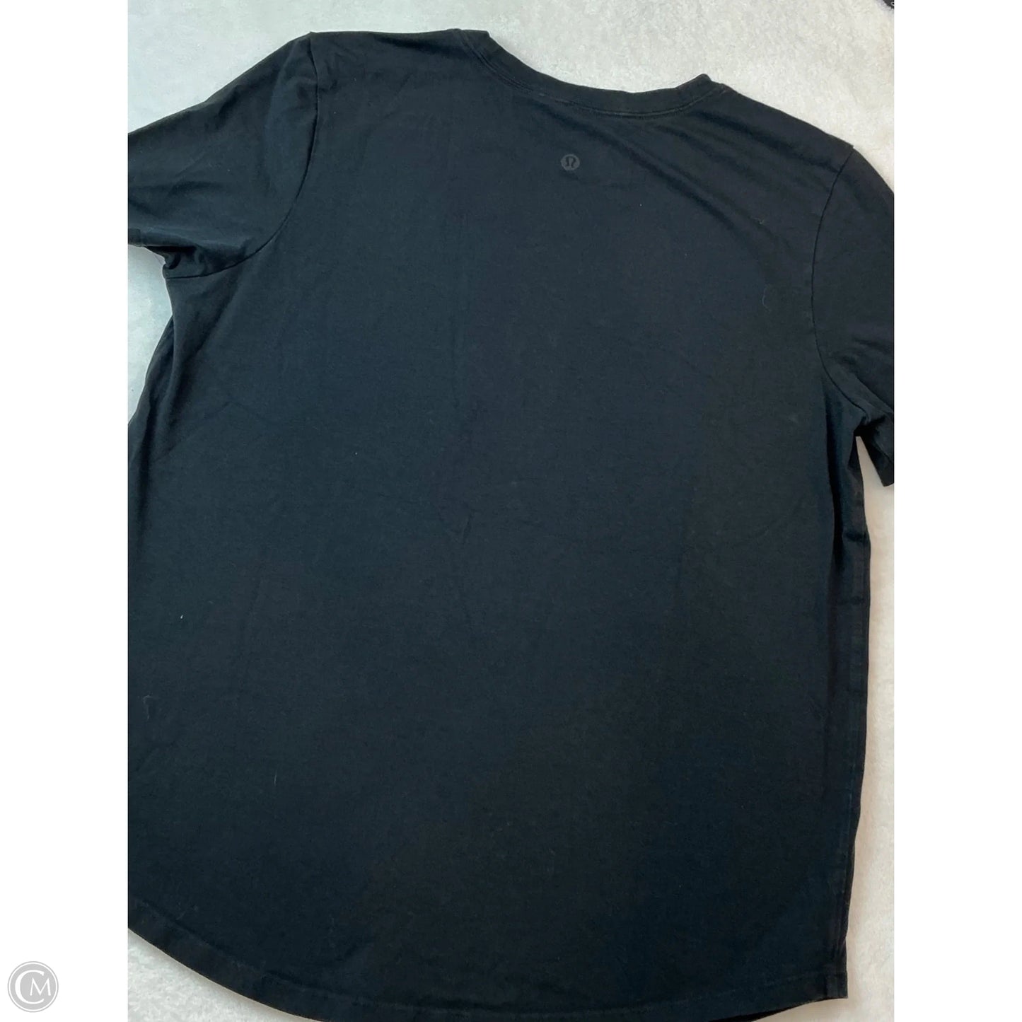 Athletic Top Short Sleeve By Lululemon In Black, Size: M