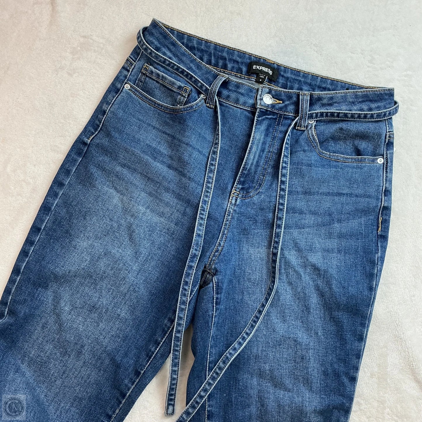 Jeans Straight By Express In Blue Denim, Size: 6