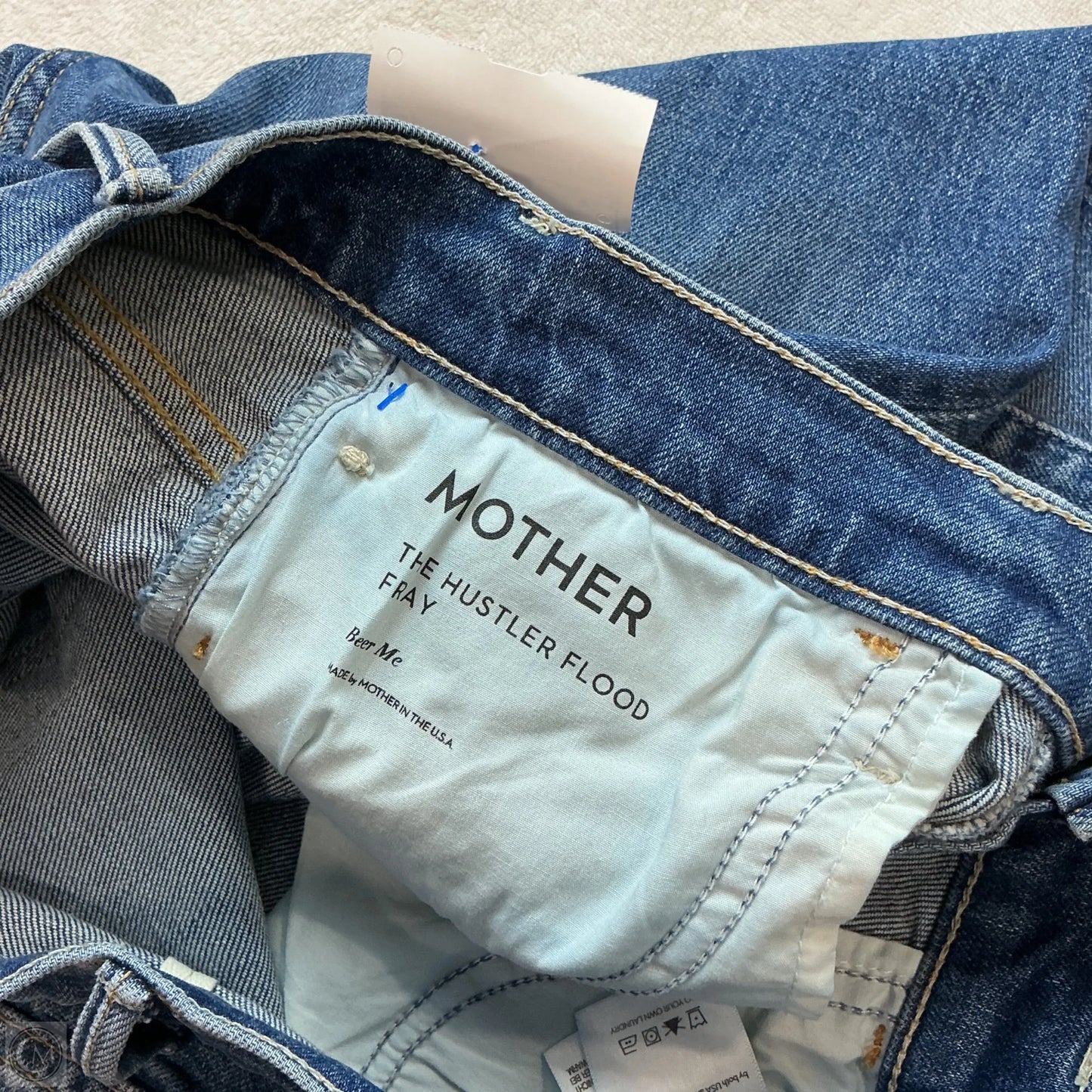 Jeans Straight By Mother In Blue Denim, Size: 8
