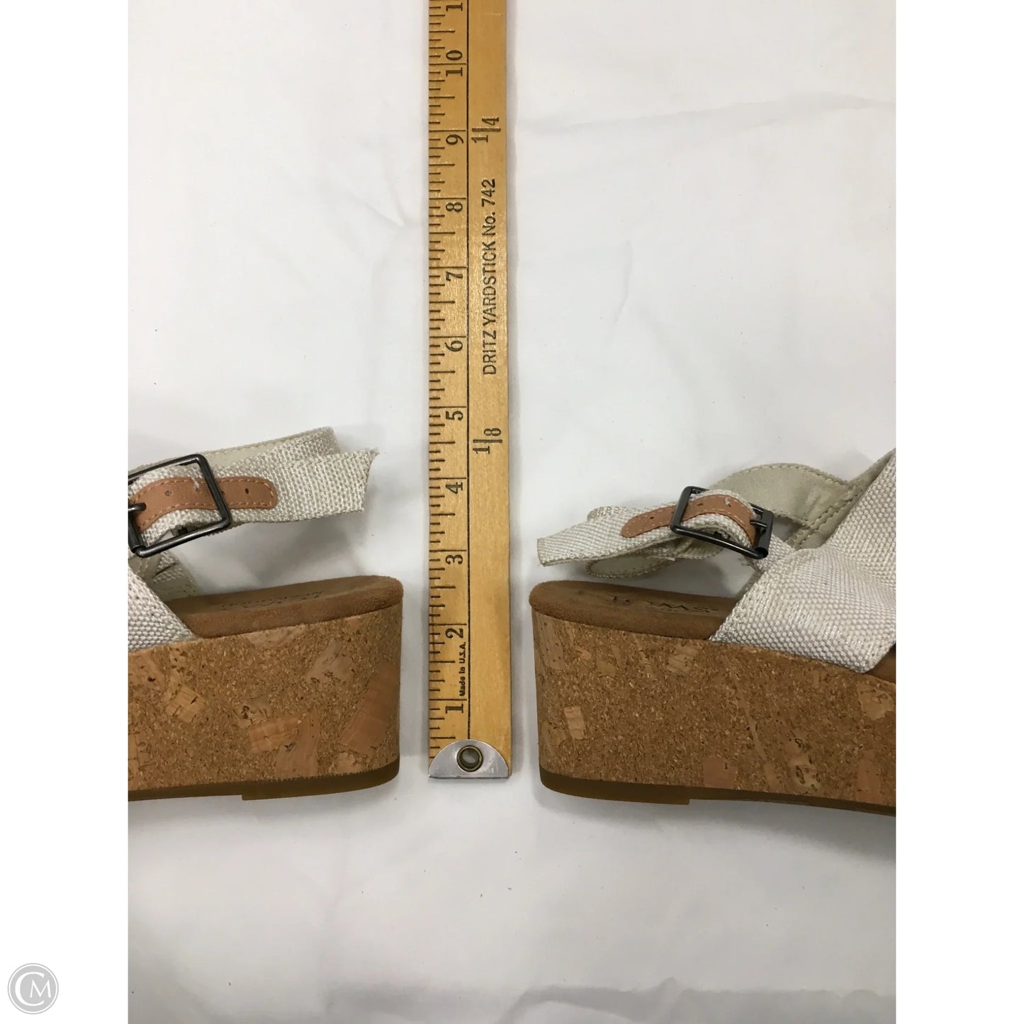 Sandals Heels Wedge By Toms In Cream, Size: 6