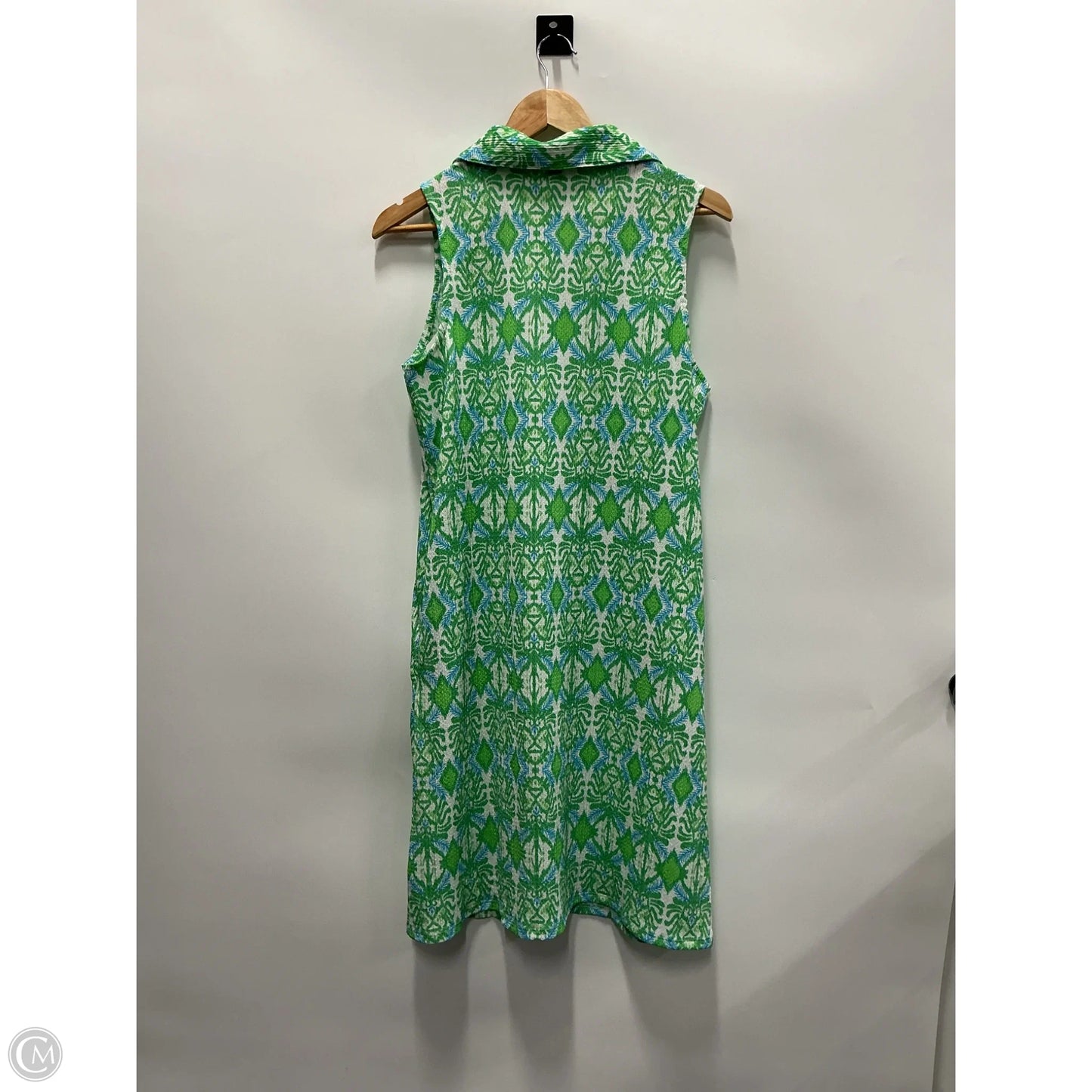 Dress Casual Short By Kaktus In Green & White, Size: M