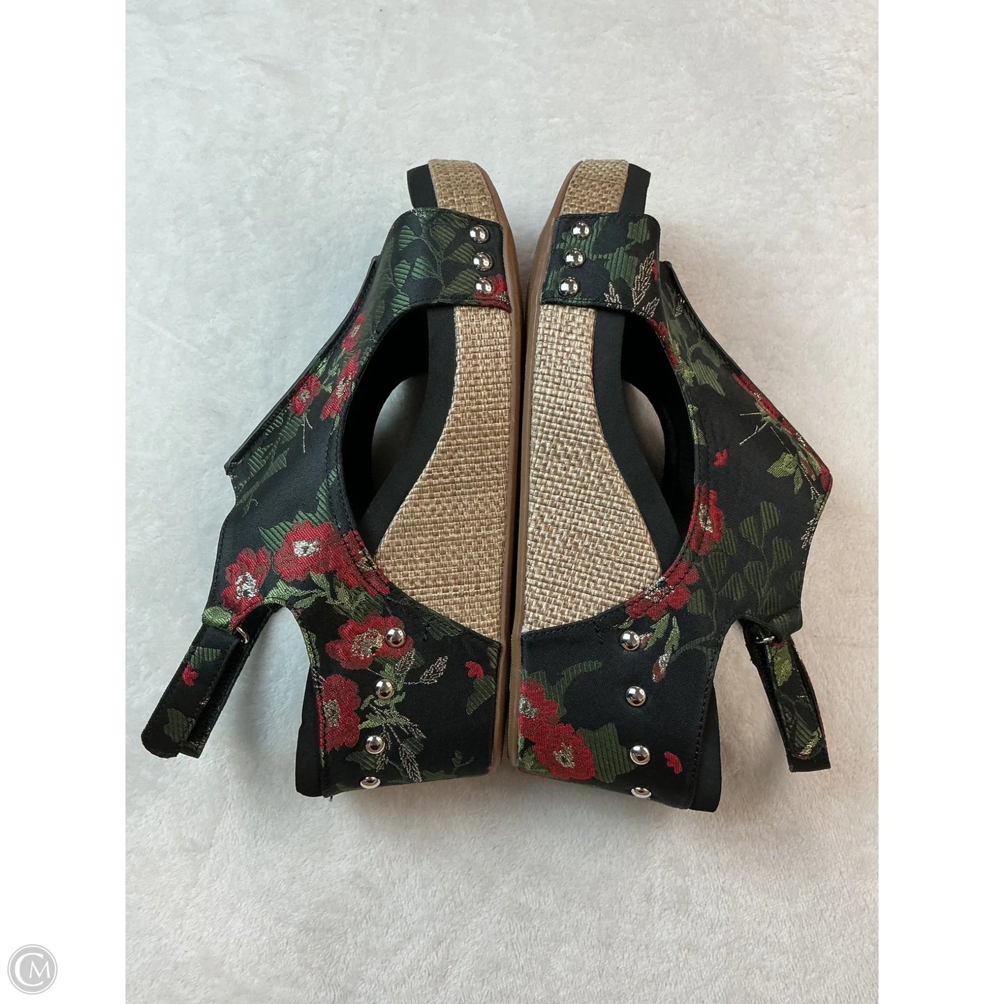 Sandals Heels Wedge By Corkys In Black & Red, Size: 10