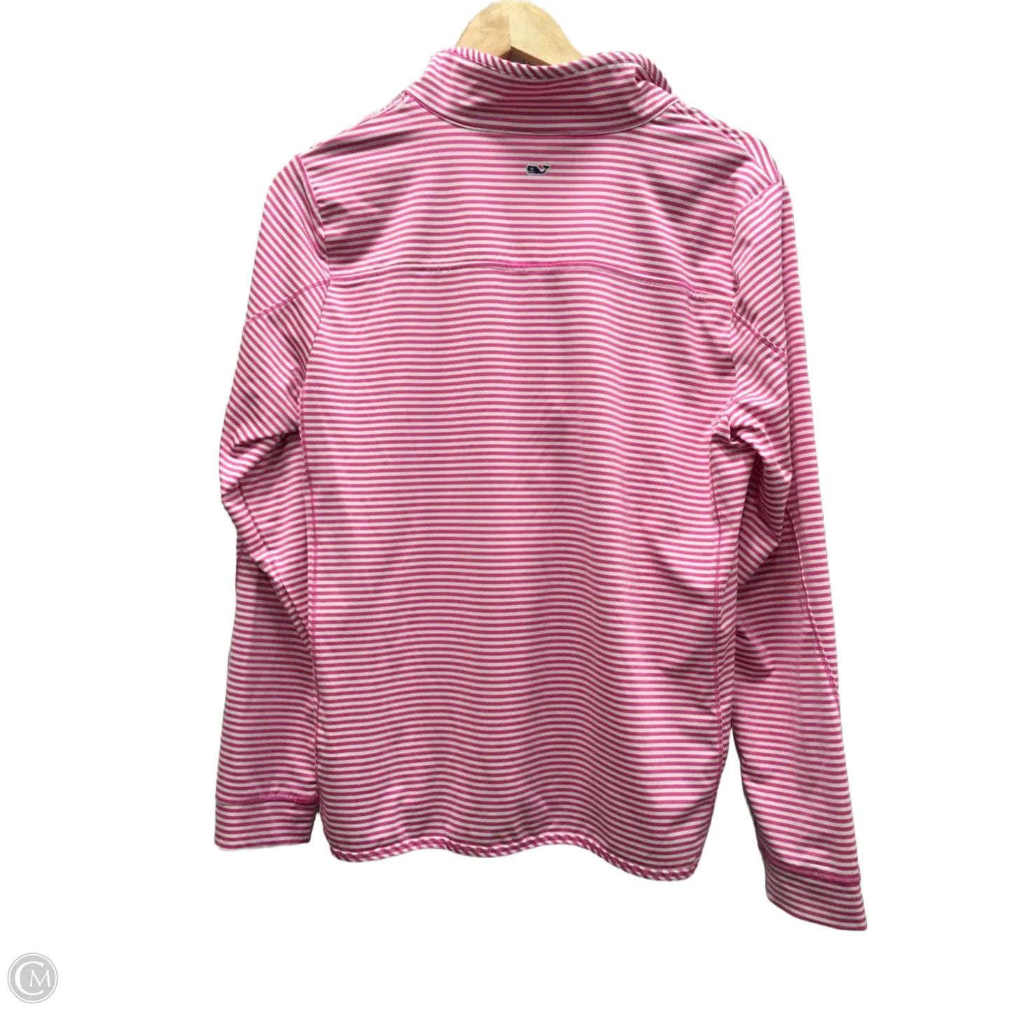 Athletic Top Long Sleeve Collar By Vineyard Vines In Pink & White, Size: L