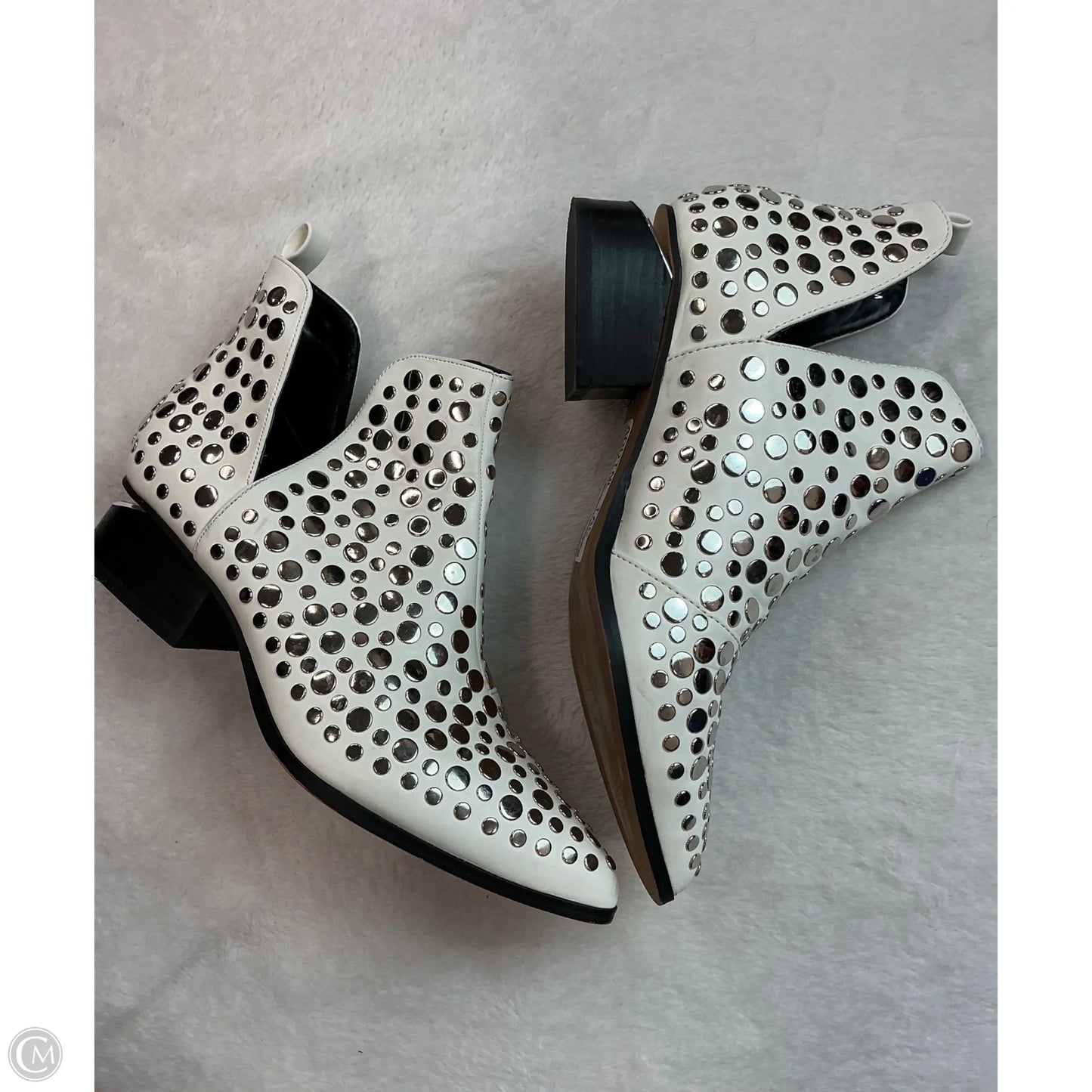 Boots Ankle Heels By Steve Madden In White, Size: 7