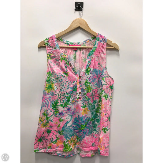Top Sleeveless Designer By Lilly Pulitzer In Pink, Size: L