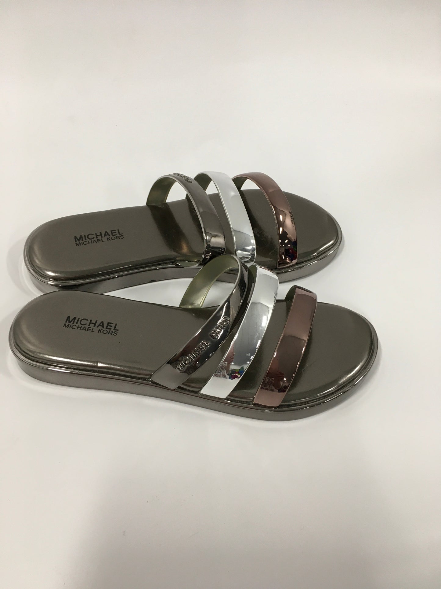 Metallic Sandals Flats Michael Kors, Size 5