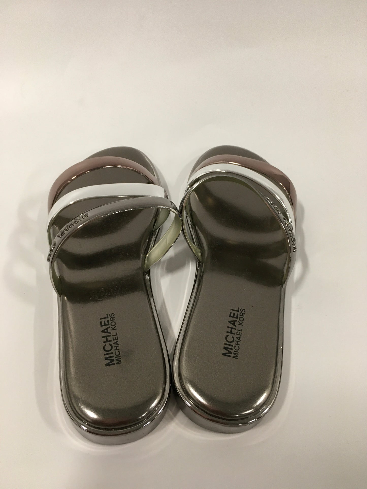 Metallic Sandals Flats Michael Kors, Size 5