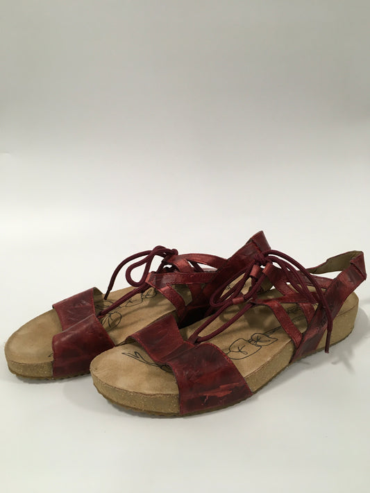 Red Sandals Flats Josef Seibel, Size 10