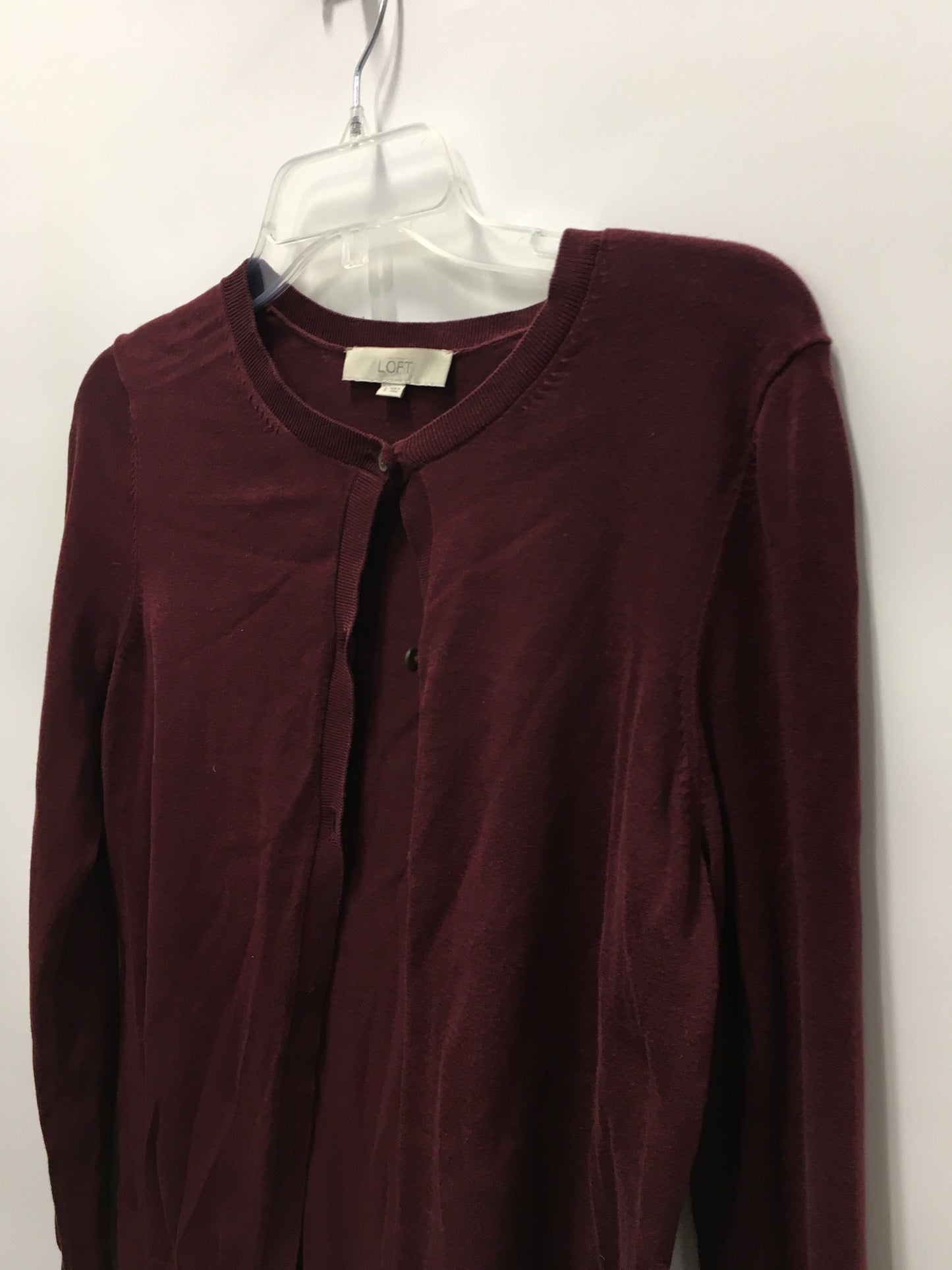 Maroon Cardigan Loft, Size S