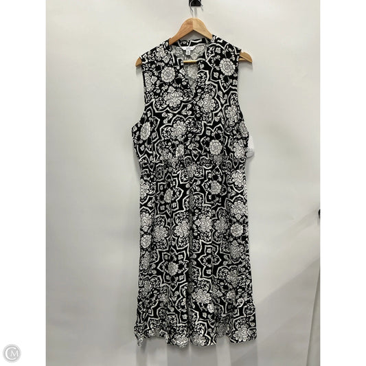 Dress Casual Maxi By Croft And Barrow In Black & White, Size: Xl