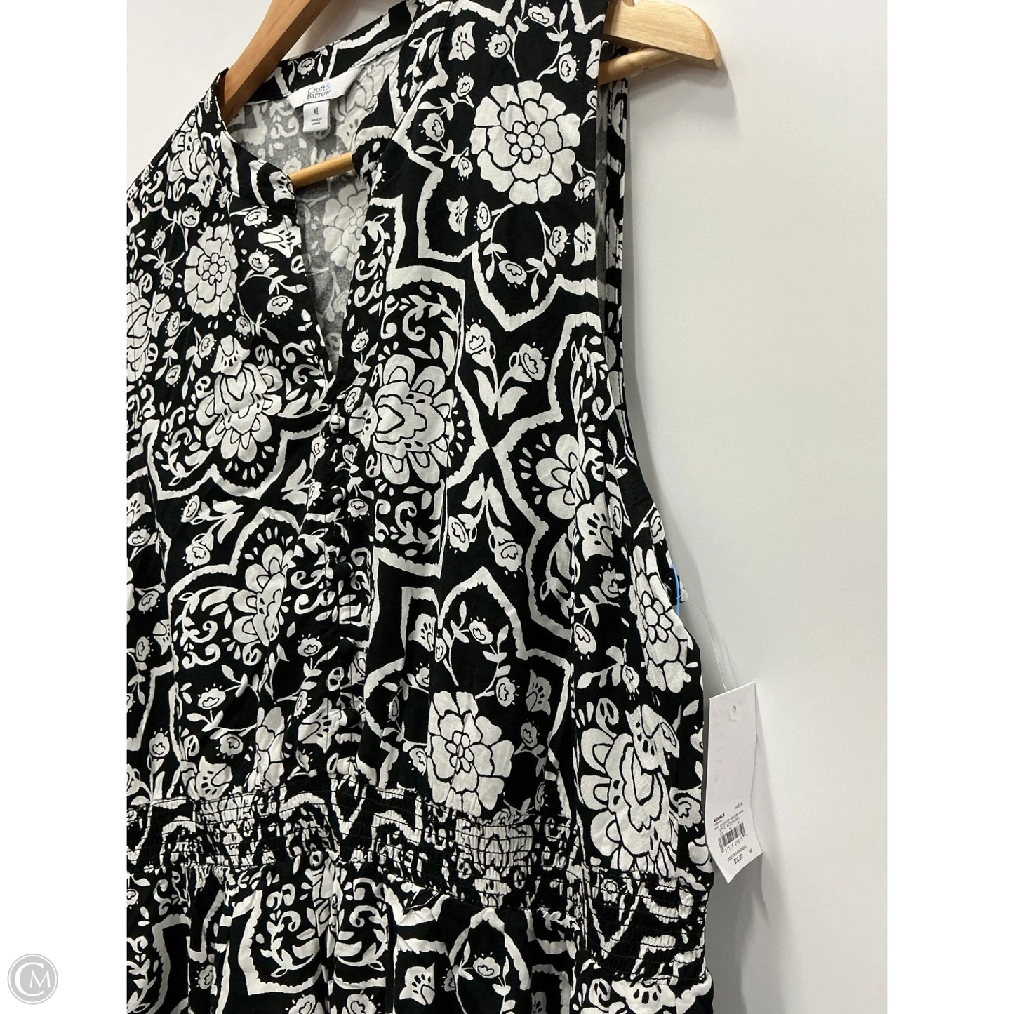 Dress Casual Maxi By Croft And Barrow In Black & White, Size: Xl