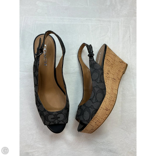 Sandals Designer By Coach In Black & Tan, Size: 10
