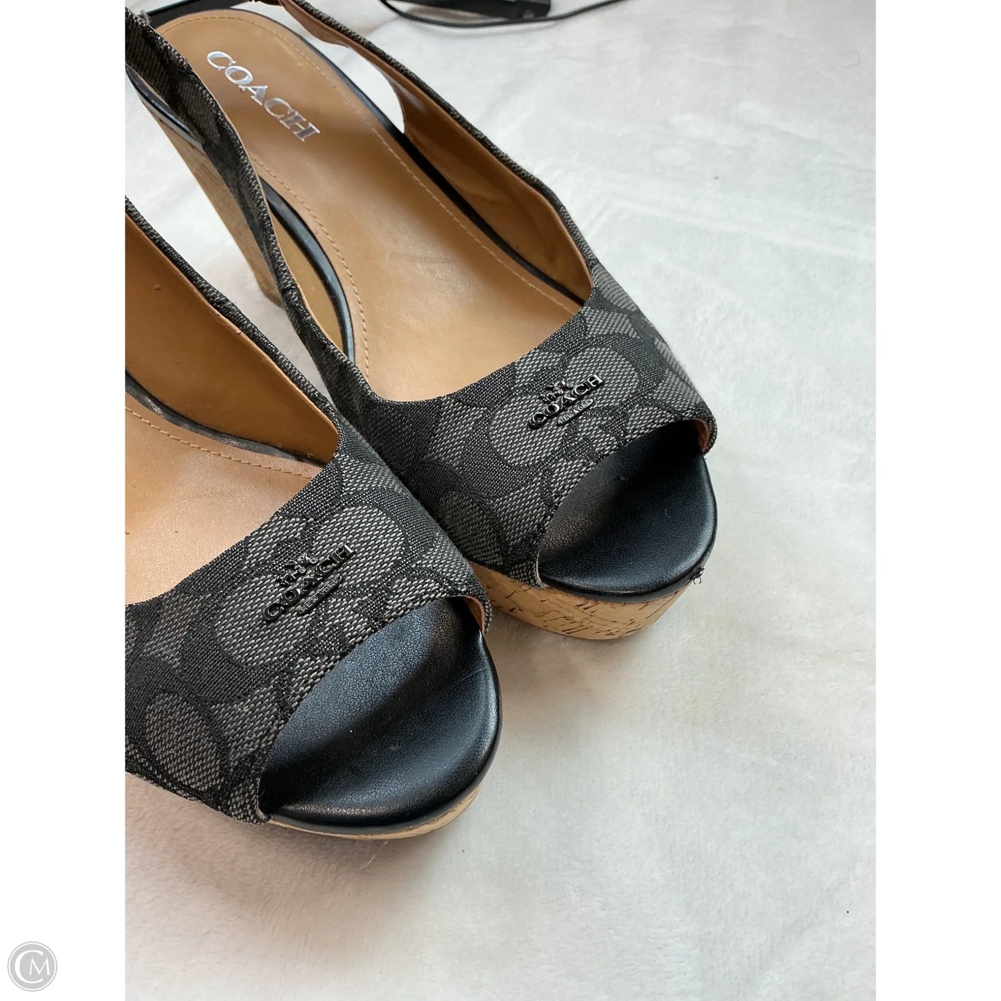 Sandals Designer By Coach In Black & Tan, Size: 10