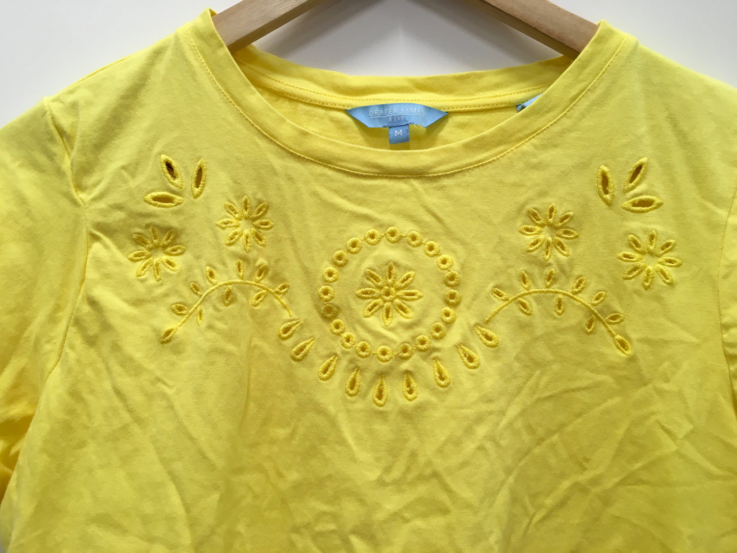 Yellow Top Short Sleeve Basic Draper James, Size M