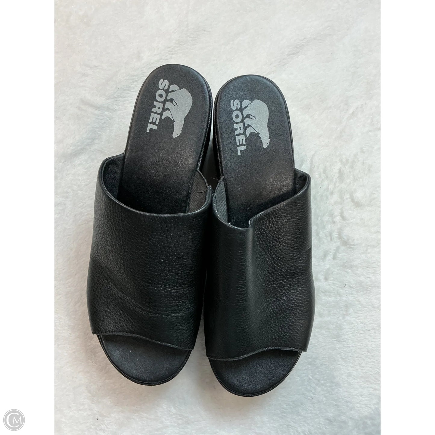 Sandals Heels Wedge By Sorel In Black, Size: 9.5