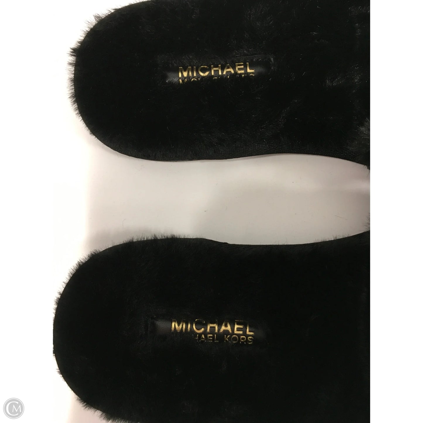 Slippers Designer By Michael Kors In Black, Size: 9