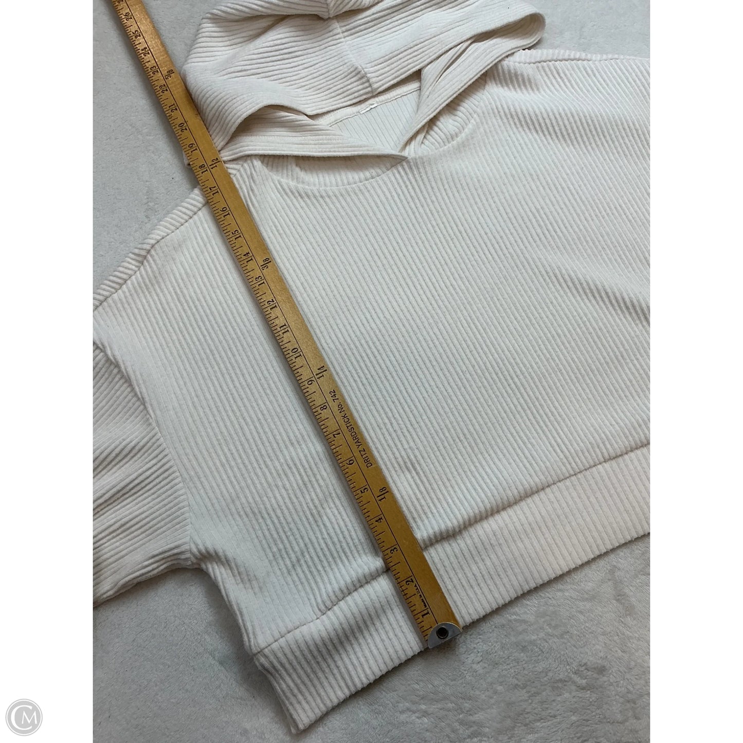 Sweatshirt Hoodie By Alo In Cream, Size: M