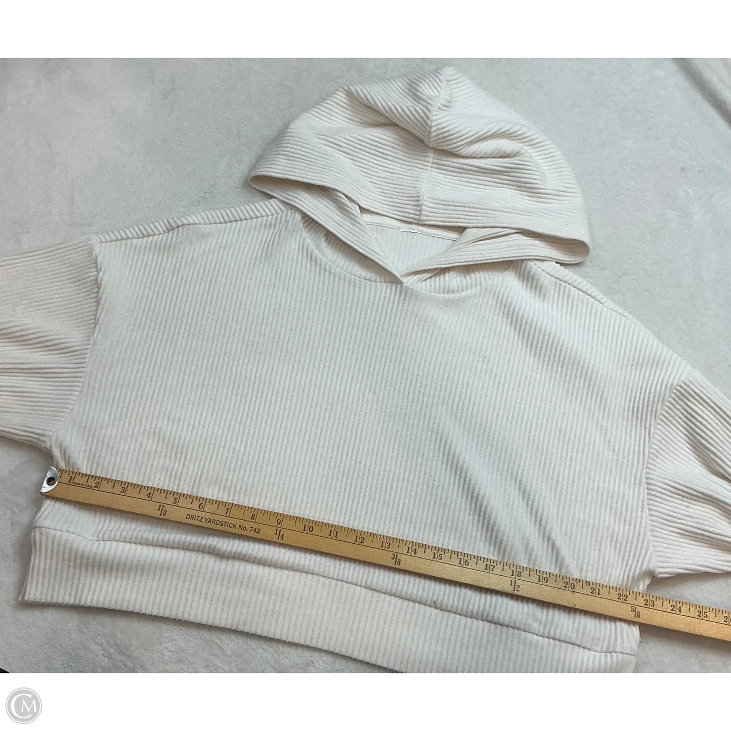 Sweatshirt Hoodie By Alo In Cream, Size: M