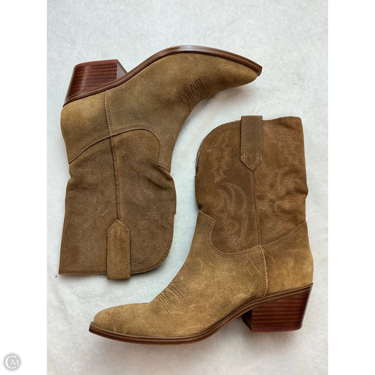 Boots Mid-calf Heels By Nine West In Brown, Size: 7.5