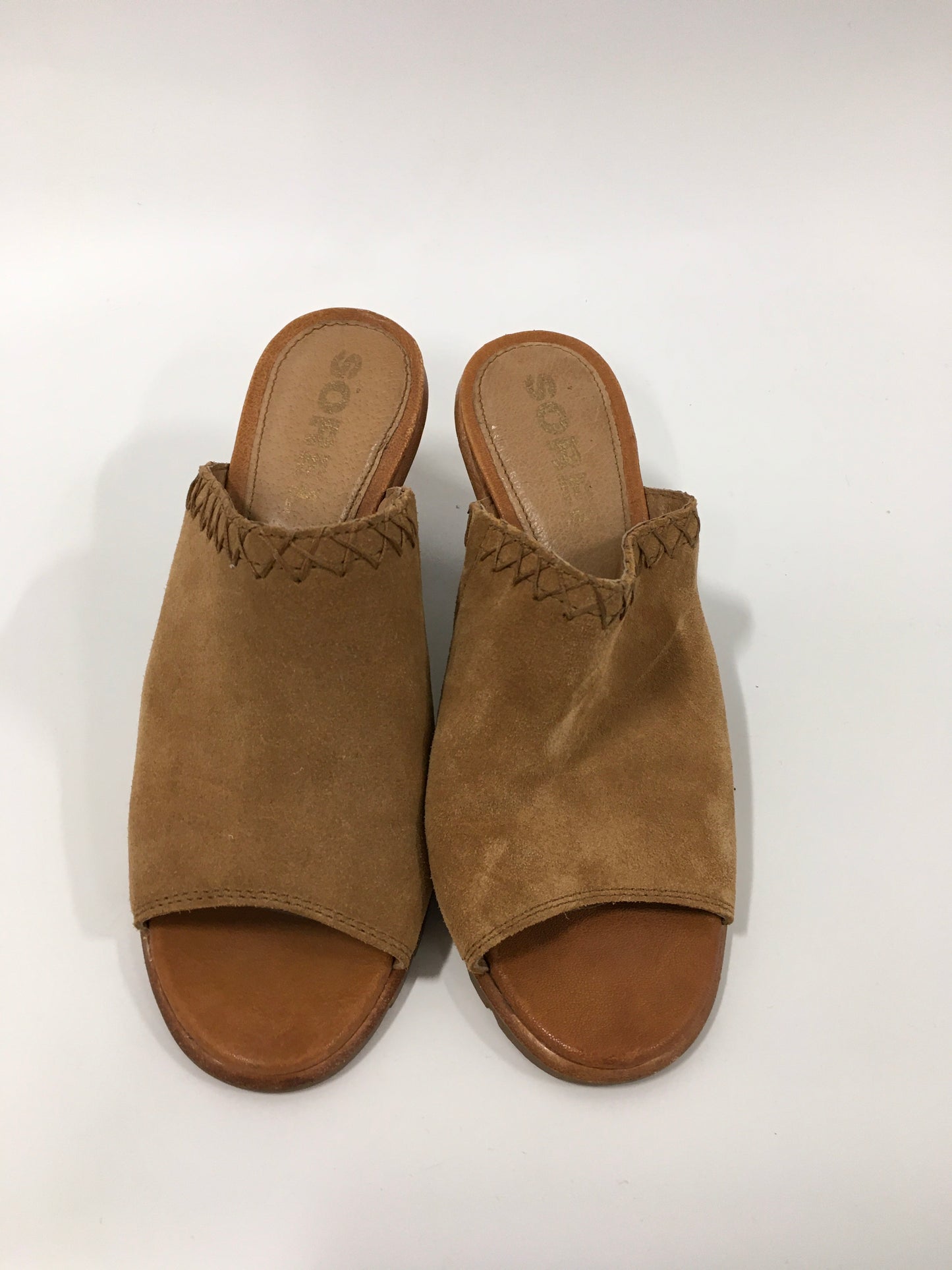 Tan Shoes Heels Block Sorel, Size 7.5