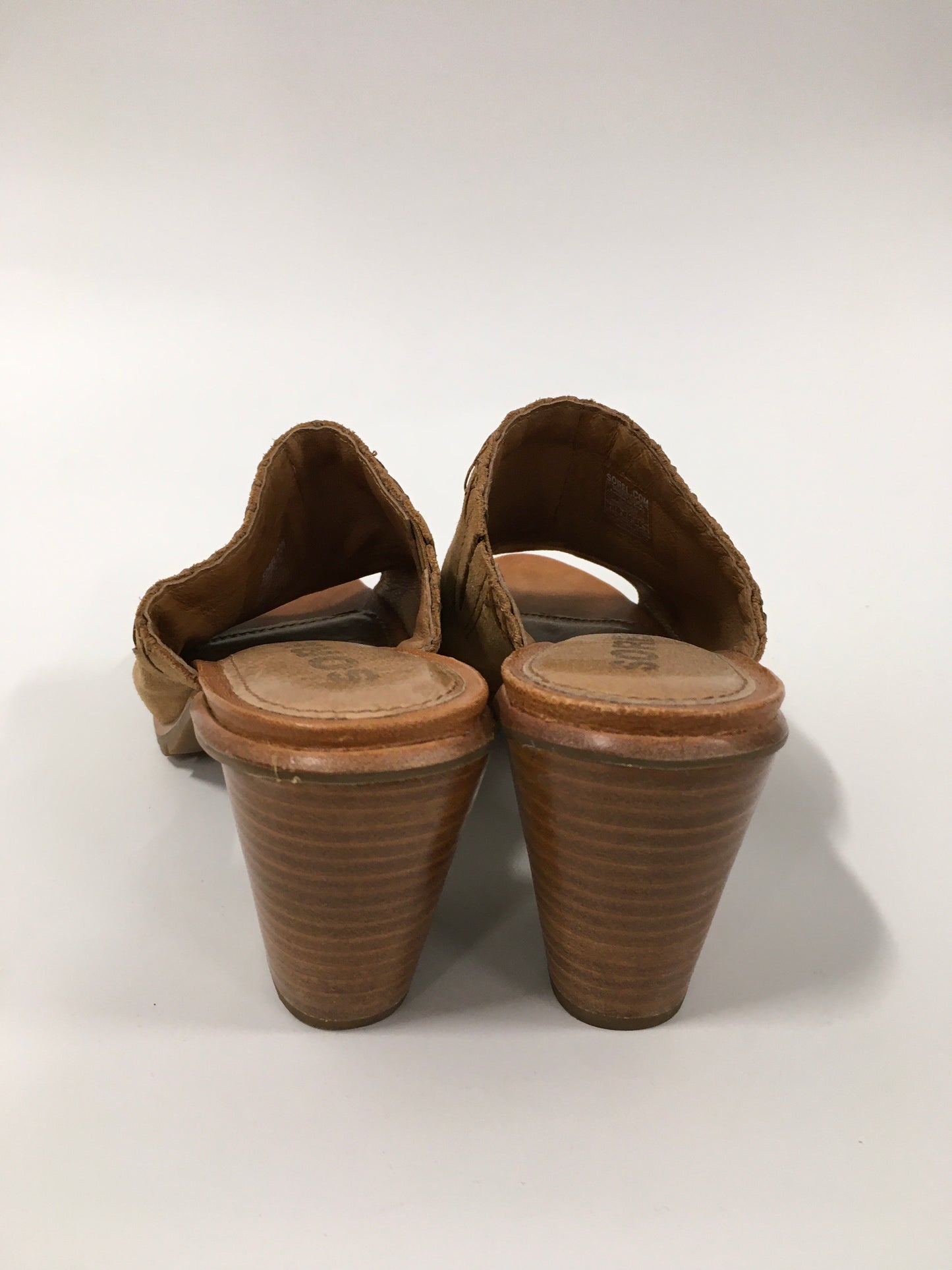 Tan Shoes Heels Block Sorel, Size 7.5