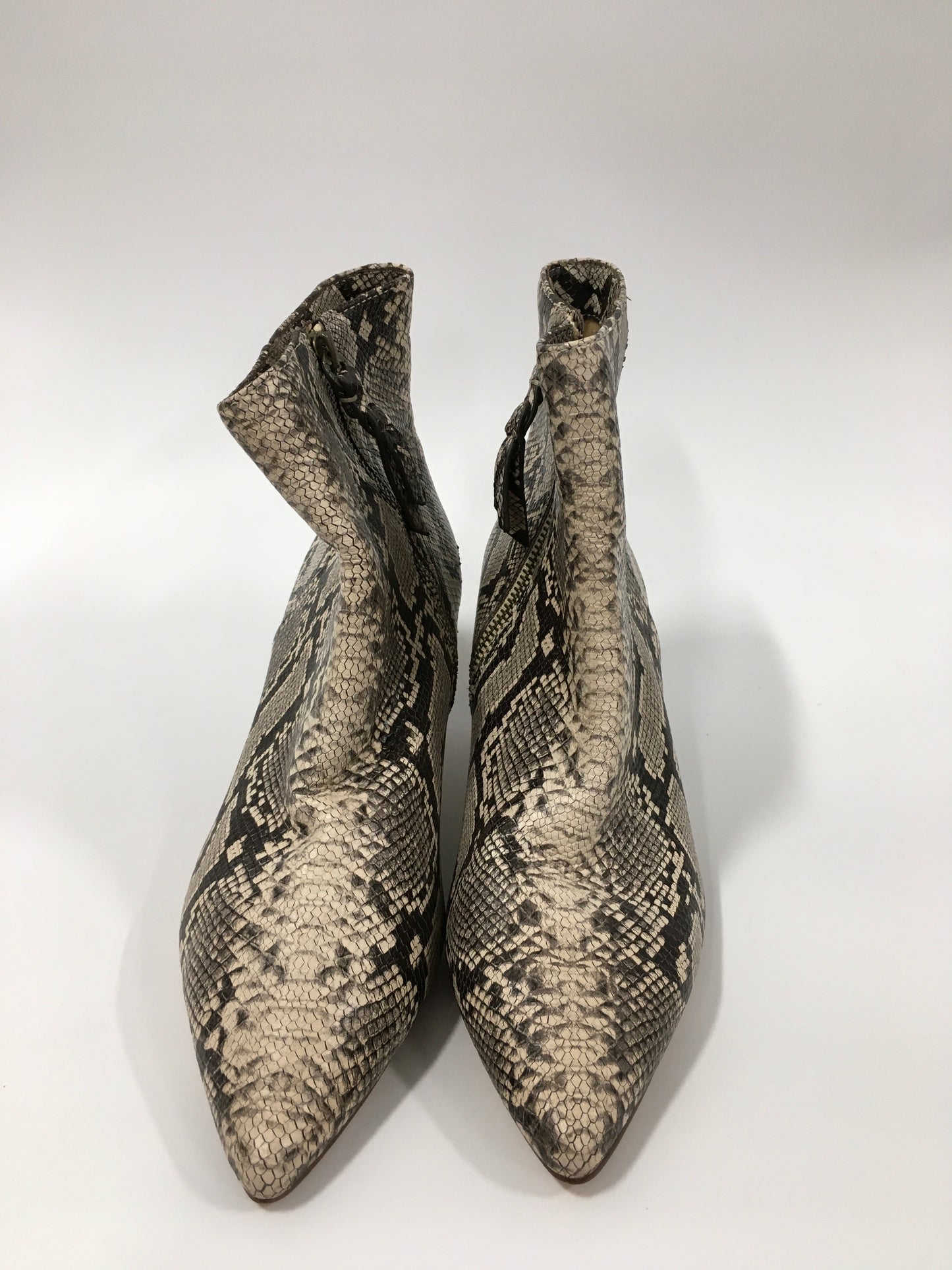 Snakeskin Print Boots Ankle Heels Splendid, Size 8.5