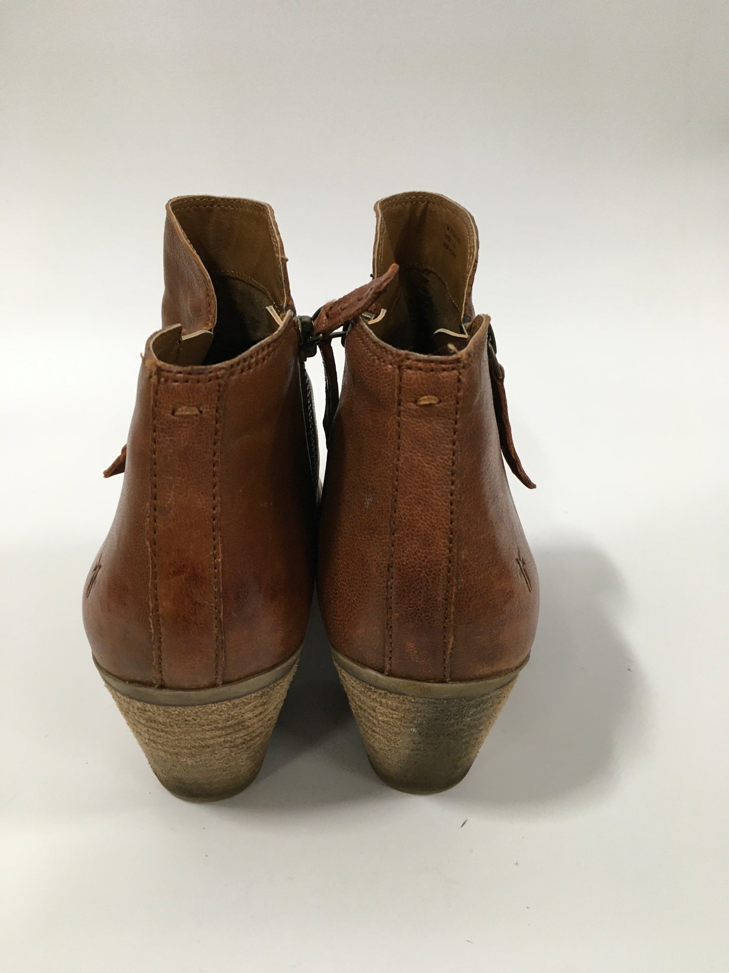 Brown Boots Ankle Heels Frye, Size 8.5