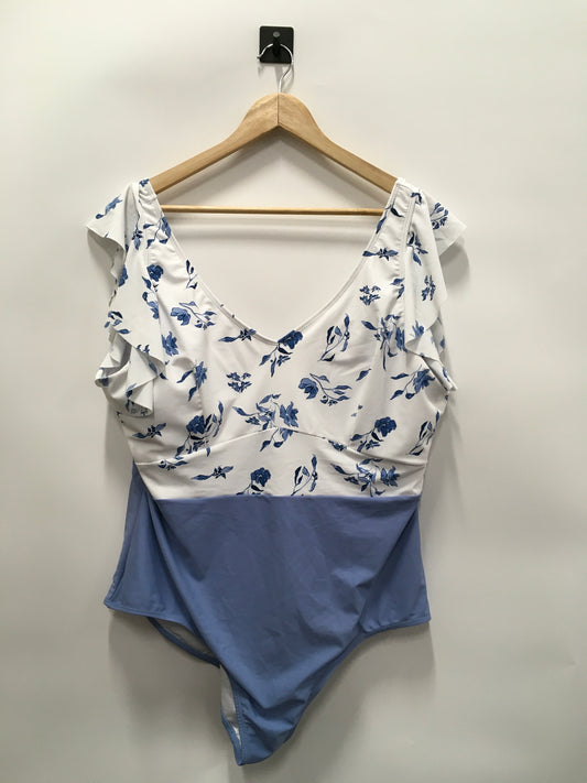 Blue & White Swimsuit CORAL REEF SWIM -   Size 3x