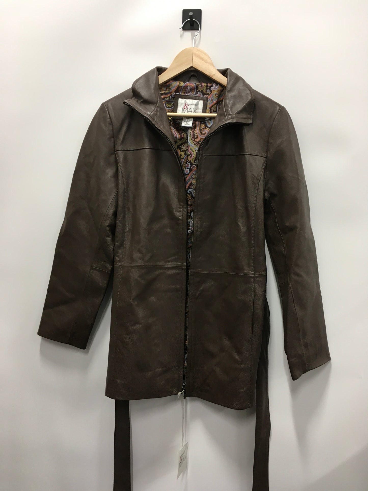 Jacket Leather By Clothes Mentor In Brown, Size: M