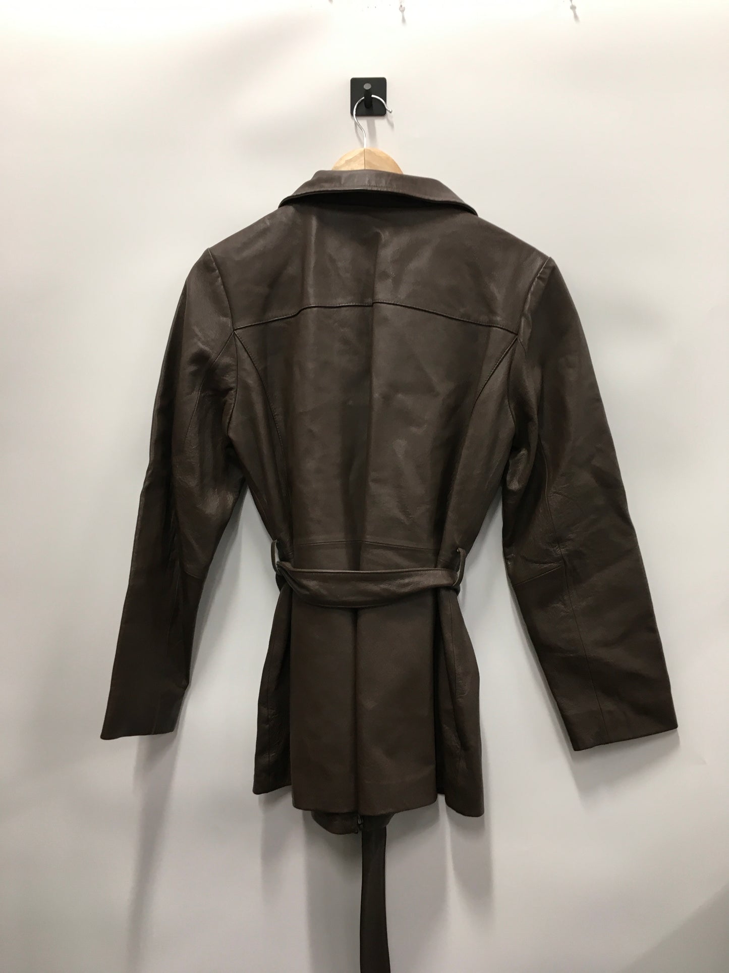 Jacket Leather By Clothes Mentor In Brown, Size: M