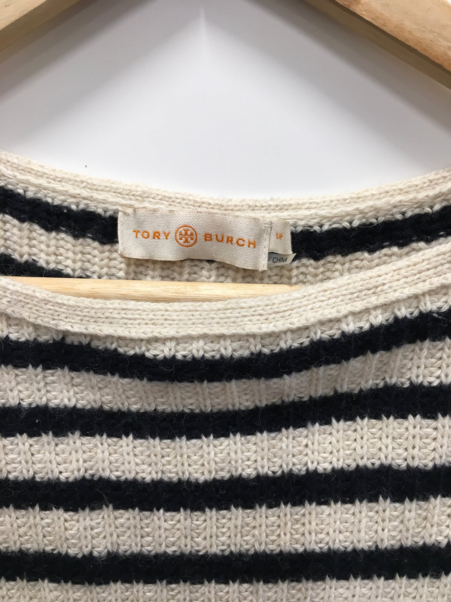 Sweater Short Sleeve By Tory Burch In Striped Pattern, Size: S