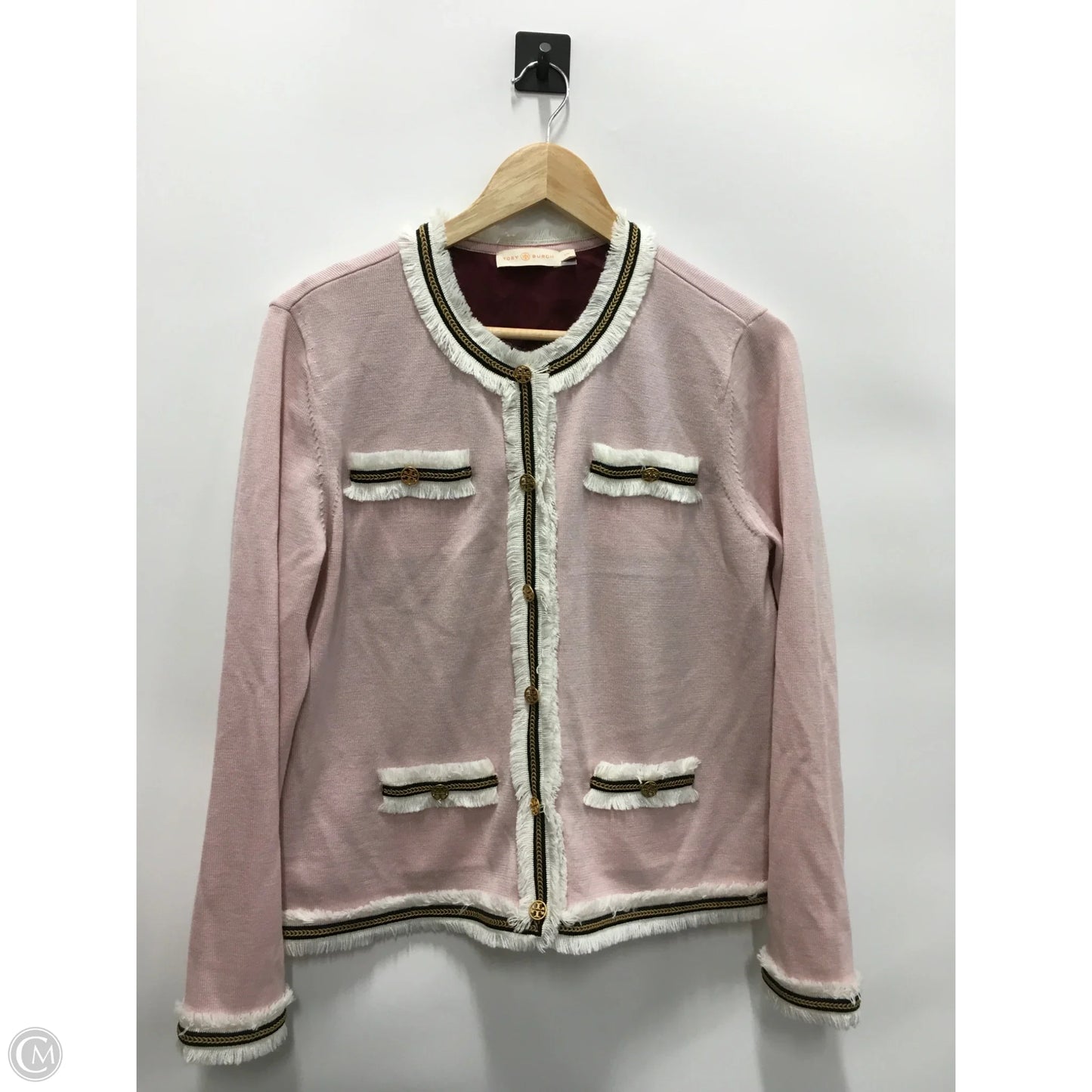 Blazer Designer By Tory Burch In Pink, Size: L