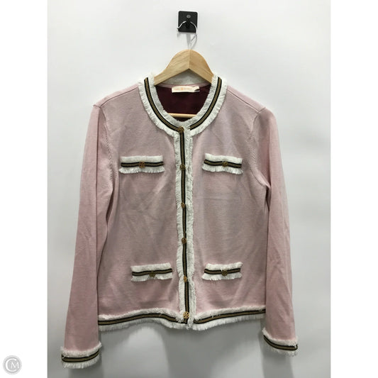 Blazer Designer By Tory Burch In Pink, Size: L