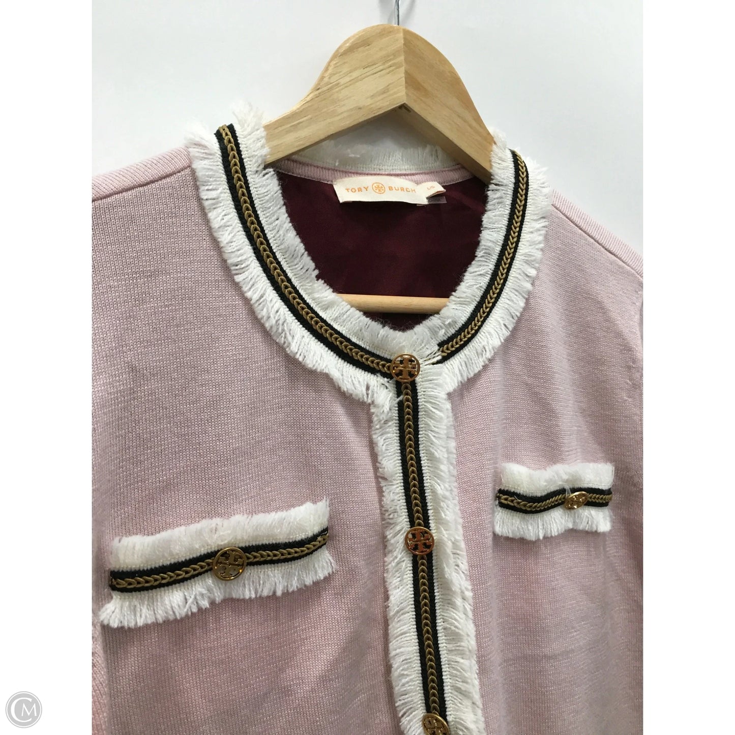 Blazer Designer By Tory Burch In Pink, Size: L