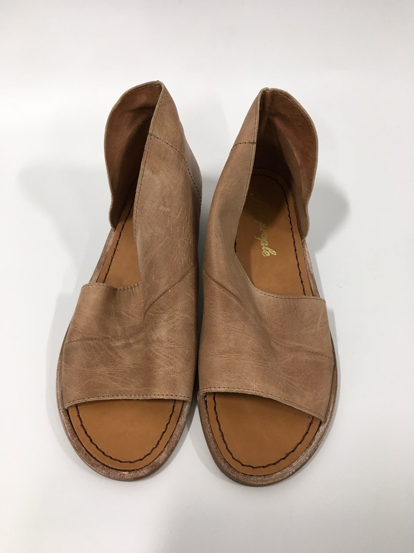 Tan Shoes Heels Block Free People, Size 6